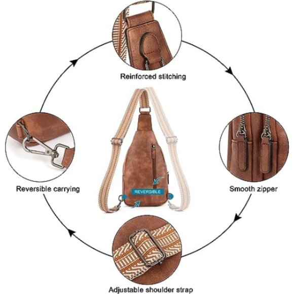 CLUCI Women Large Sling Leather Crossbody Backpack main image 4